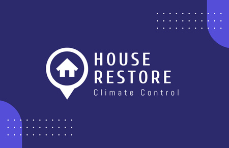 House Improvement and Climate Control System Installation Business Card 85x55mm tervezősablon