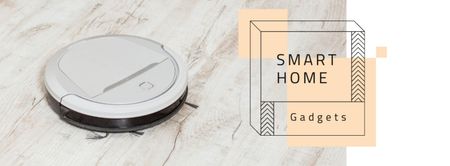 Robot vacuum cleaner for Smart Home Facebook cover Design Template