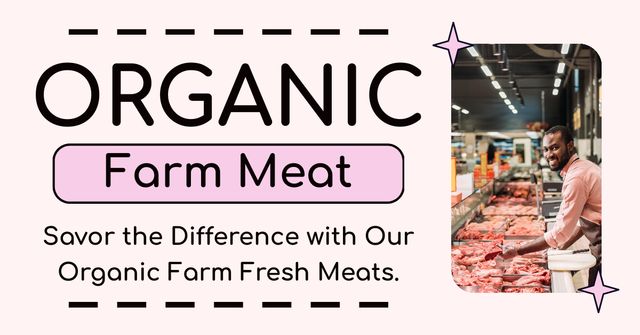 Ontwerpsjabloon van Facebook AD van Offers by Organic Meat Farm