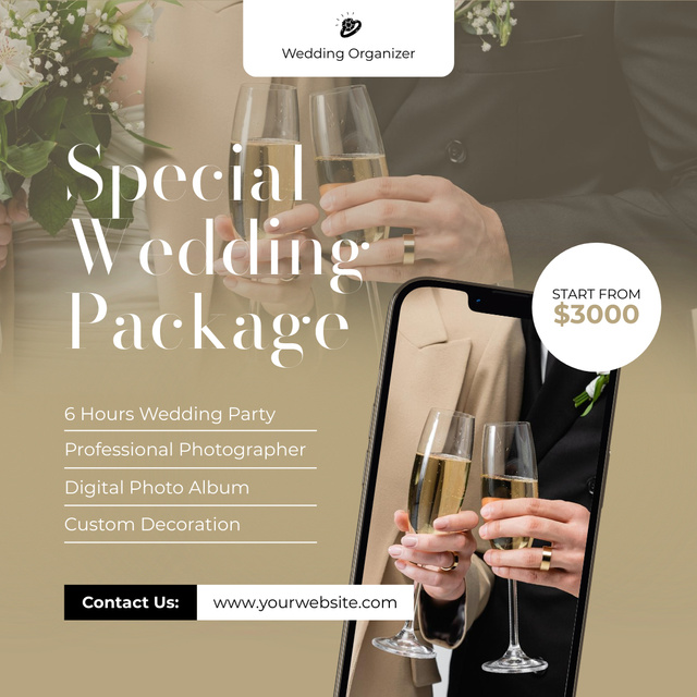 Plantilla de diseño de Offer Special Wedding Package Instagram 