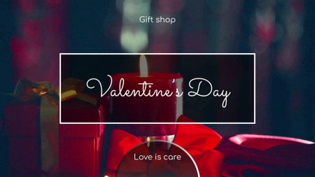 Valentin-napi ajándékok gyertyával és masnikkal Full HD video tervezősablon