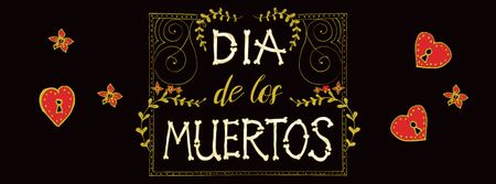 Dia de los muertos Festival Announcement Facebook cover – шаблон для дизайну