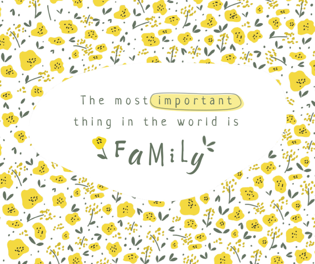 Family Day Inspiration with Cute Flowers Facebook Šablona návrhu