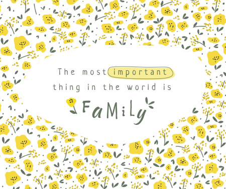 Family Day Inspiration with Cute Flowers Facebook Design Template