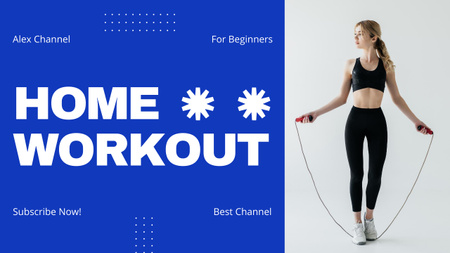 Best Home Workouts Vlog On Social Media Youtube Thumbnail Design Template