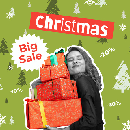 Christmas Sale Announcement Instagram Tasarım Şablonu