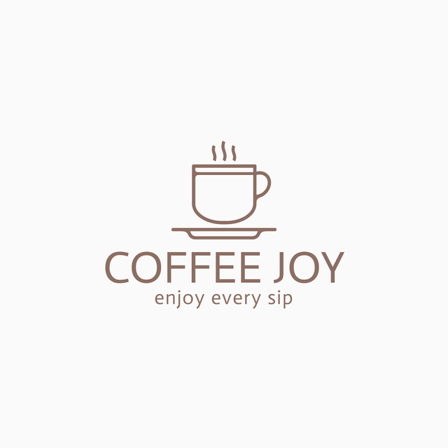 Steaming Aromatic Coffee in Cup Logoデザインテンプレート