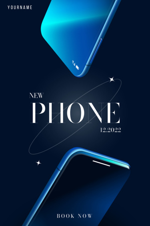 Ontwerpsjabloon van Tumblr van Promotie Nieuw telefoonmodel op blauw