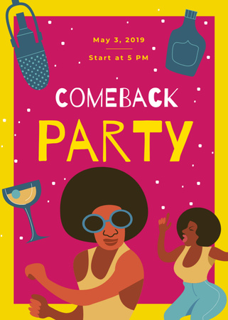 People Dancing at Comeback Party Flayer Design Template