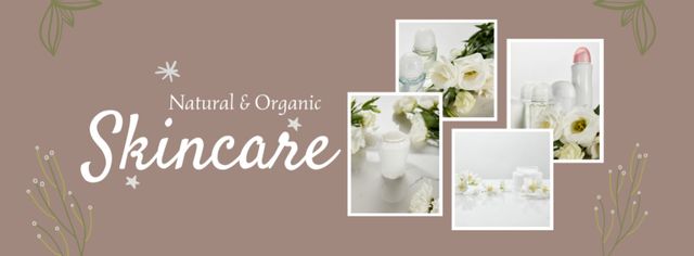 Natural and Organic Skincare Offer Facebook cover Modelo de Design