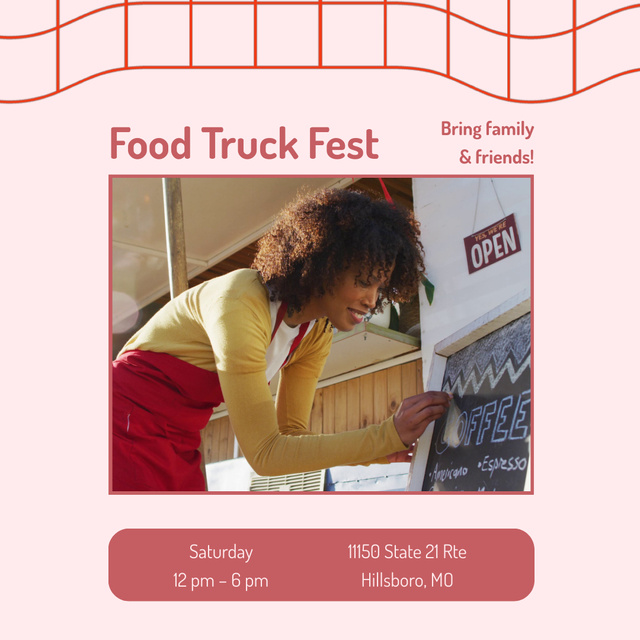 Plantilla de diseño de Food Truck Fest For Families And Friends Animated Post 