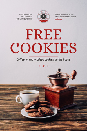 コーヒーとクッキーを使ったコーヒーショップのプロモーション Tumblrデザインテンプレート