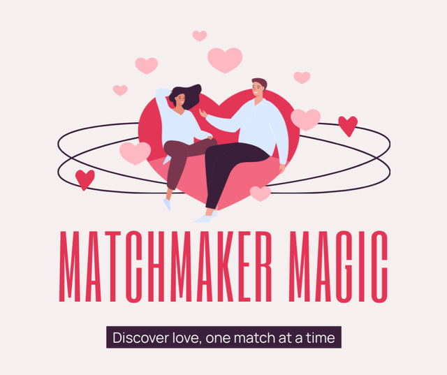 Ontwerpsjabloon van Facebook van Matchmaking Services Magic