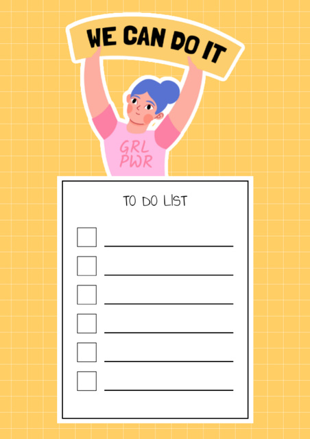 To do List with Motivational Woman Schedule Planner Modelo de Design