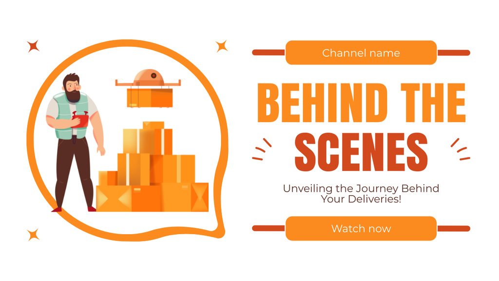Behind the Scenes of Courier Services Youtube Thumbnail tervezősablon
