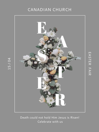 Easter Holiday Celebration Announcement Poster US Design Template