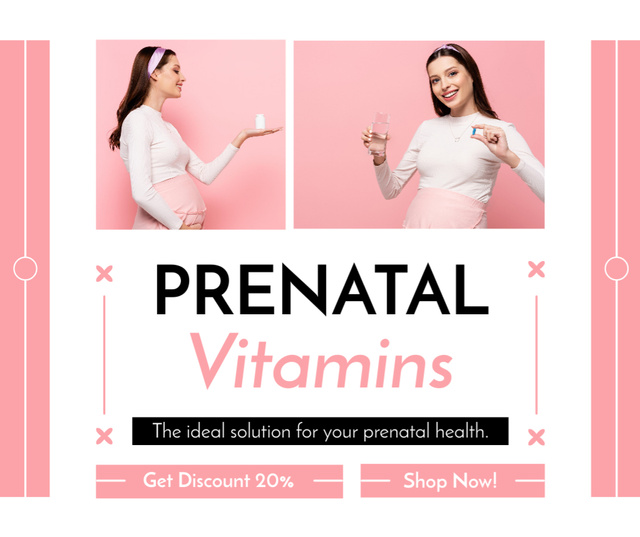 Ideal Vitamins for Healthy Pregnancy Facebook Modelo de Design