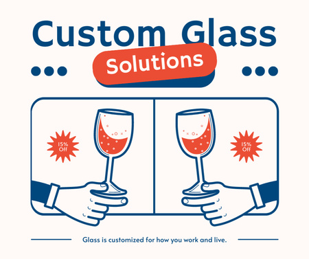 Modèle de visuel Solutions personnalisées pour les verres à boissons en verre à moitié prix - Facebook