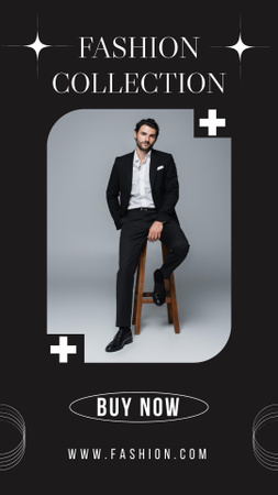 Platilla de diseño New Collection Announcement with Handsome Man Instagram Story