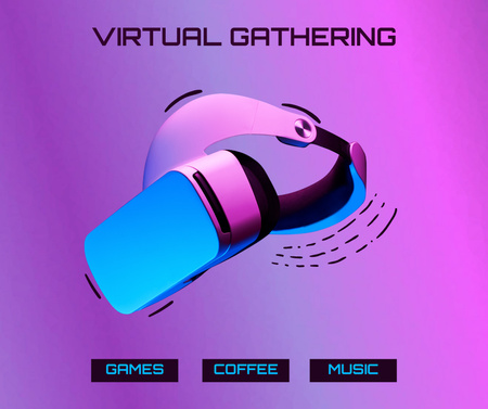 Ontwerpsjabloon van Facebook van Virtual Gathering Ad