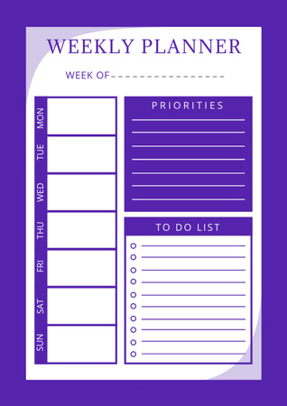 Minimalist Weekly Planner in Blue Schedule Planner Design Template