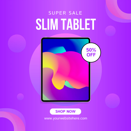 Designvorlage Super Sale of Thin Tablets on Gridient für Instagram