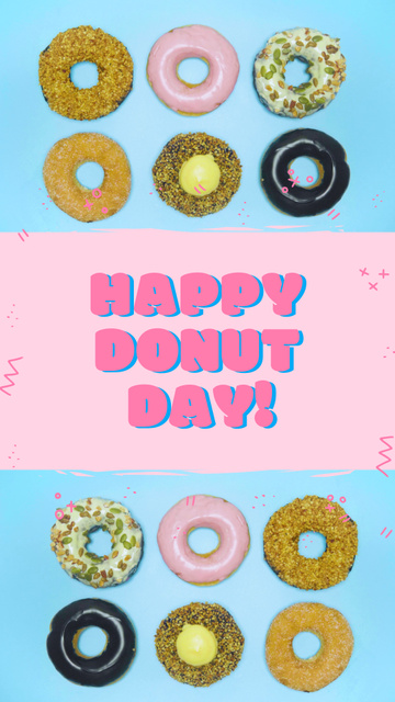Celebrating National Doughnut Day With Sweet Pastries TikTok Video Design Template
