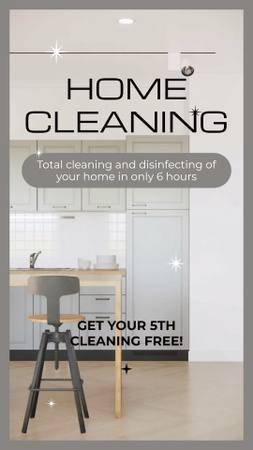 Total Home Cleaning With Discount For Fifth Order TikTok Video Design Template