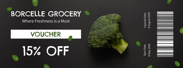 Fresh Veggies With Discount In Black Couponデザインテンプレート