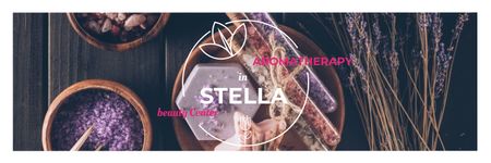 Aromatherapy in Stella beauty center poster Twitter Πρότυπο σχεδίασης