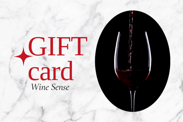 Plantilla de diseño de Wine Tasting Announcement with Drink pouring in Wineglass Gift Certificate 