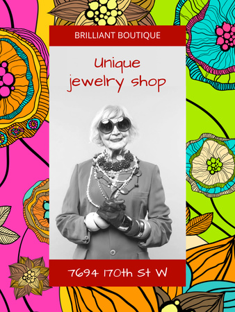 Jewelry Shop Bright Ad Poster US Design Template