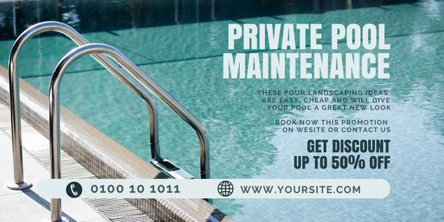 Discount on Private Pool Maintenance Services Image Design Template