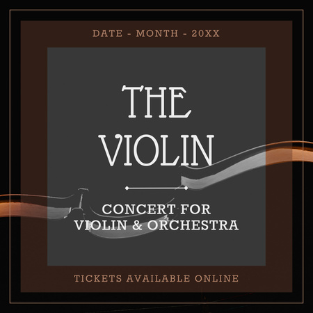 Plantilla de diseño de Anuncio de Concierto para Violín y Orquesta Instagram 