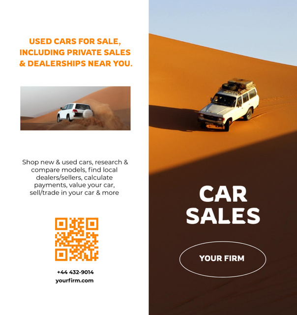 Car Sale Offer with SUV Brochure Din Large Bi-fold Šablona návrhu
