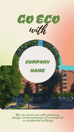 Eco Design services with green skyscrapers Instagram Video Story Design Template