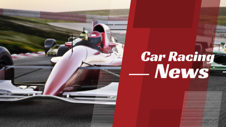 Racing News with red sports car FB event cover Design Template