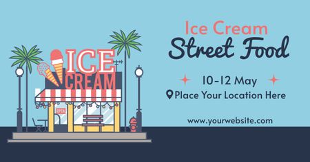 Sweet Ice Cream Shop Ad Facebook AD tervezősablon
