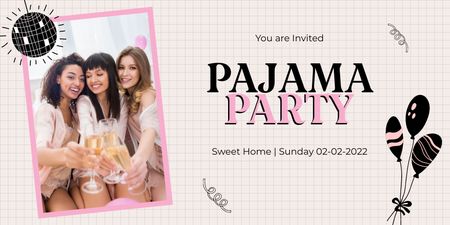Pajama Party Announcement Twitter tervezősablon