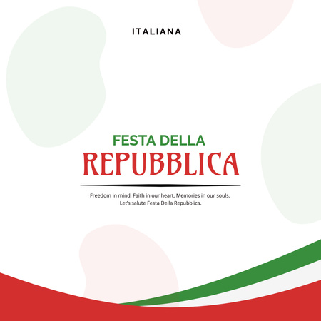 Italy Republic Day Announcement Instagram Design Template