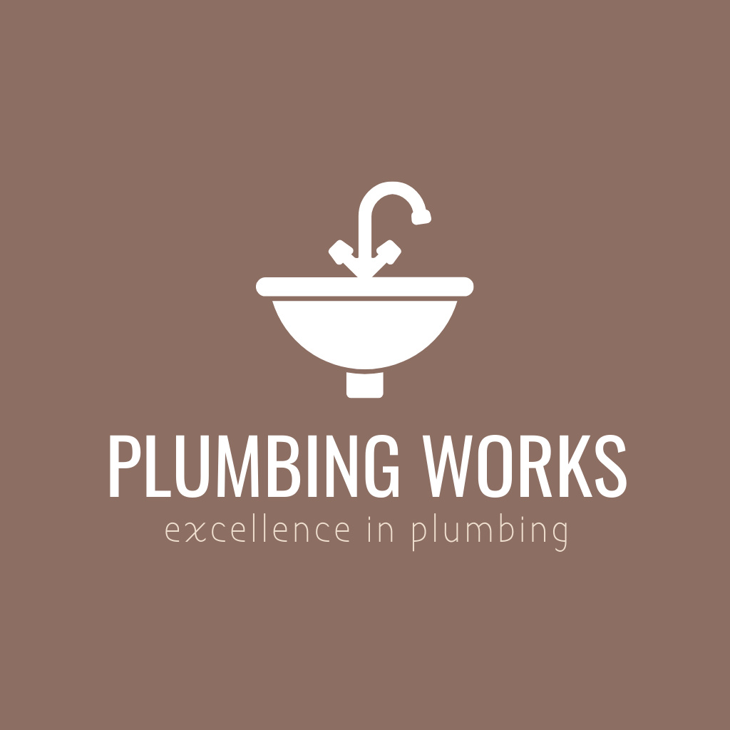Plumbing Services Emblem Logo Tasarım Şablonu