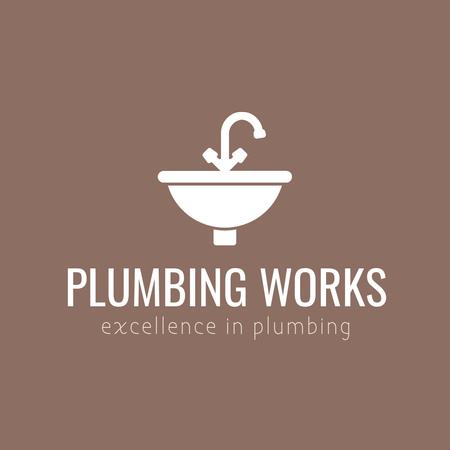 Plumbing Services Emblem Logo Design Template