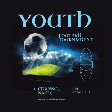 Designvorlage Ankündigung des Jugendfußballturniers für Instagram