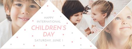 International Children's Day Greetings And Wishes Facebook cover Design Template