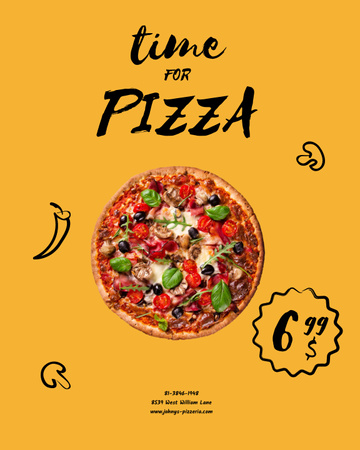 Ontwerpsjabloon van Poster 16x20in van Slice of Pizza for restaurant offer