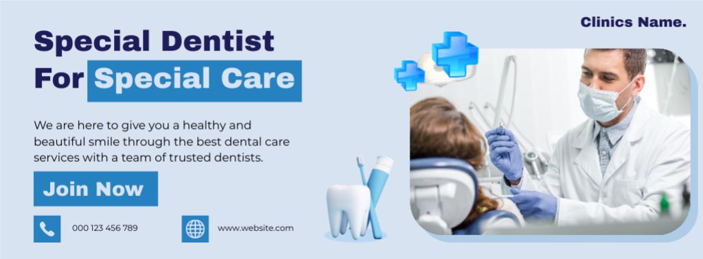 Special Offer of Dental Services Facebook cover Design Template