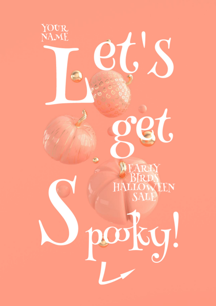Designvorlage Halloween Celebration Sale Offer with Pumpkins für Flyer A4