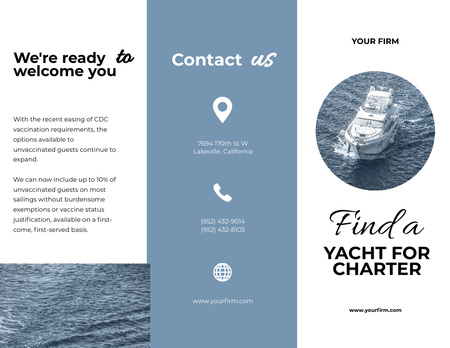 Yacht Tours Offer Brochure 8.5x11in Design Template