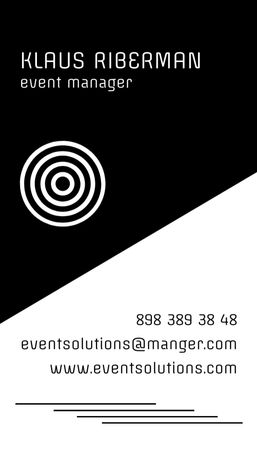 Event Manager's Contact Information Business Card US Vertical Design Template