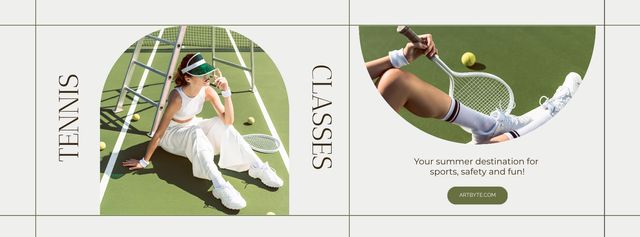 Tennis Classes Announcement Facebook Video cover – шаблон для дизайна